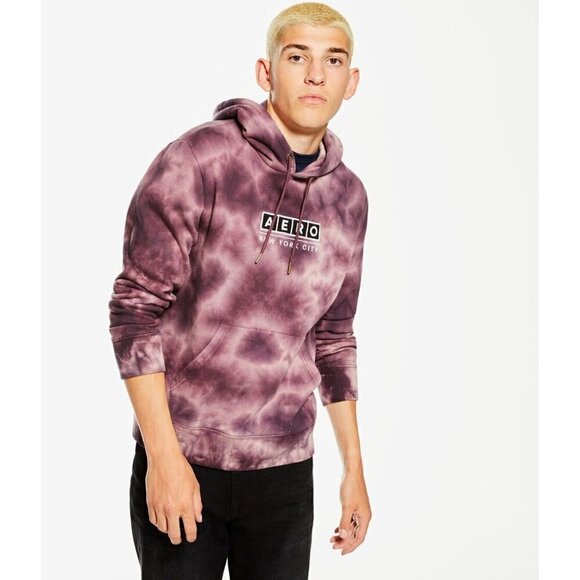 Aero Other - NWT Aero Block Logo Tie-Dye Heritage Pullover Hoodie Purple M